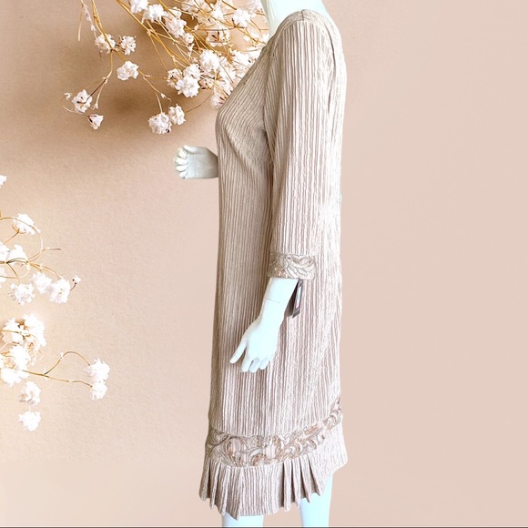 BRIANNA MILAY ALMOND MIDI DRESS. WOMEN’S SIZE 10 - Picture 4 of 12